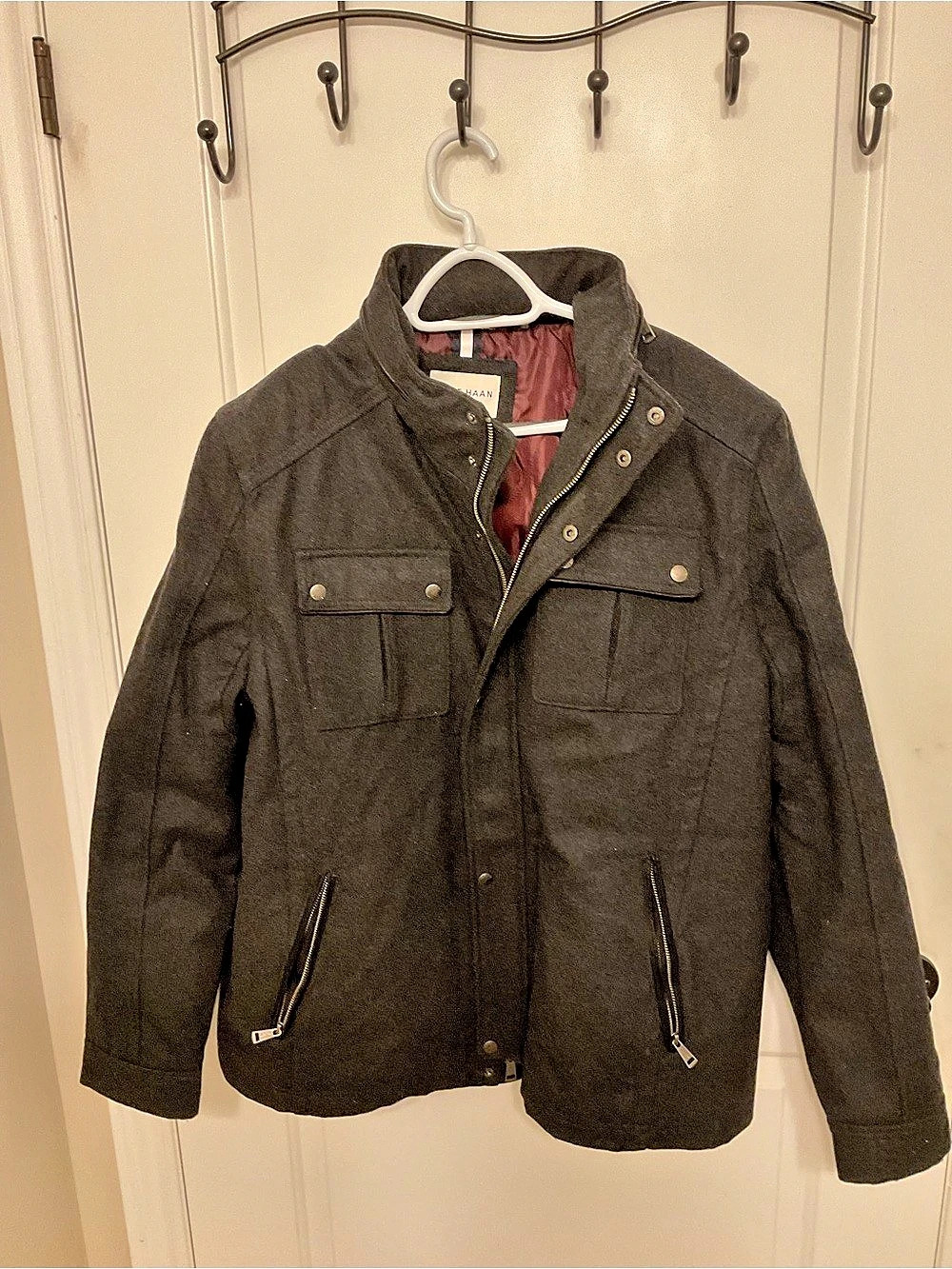 Cole Haan Signature Wool-Blend Stand Collar Field Jacket
